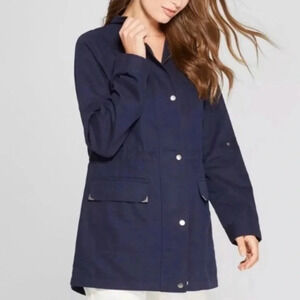 A New Day Twill Jacket Anorak Navy Blue Size Small NWT